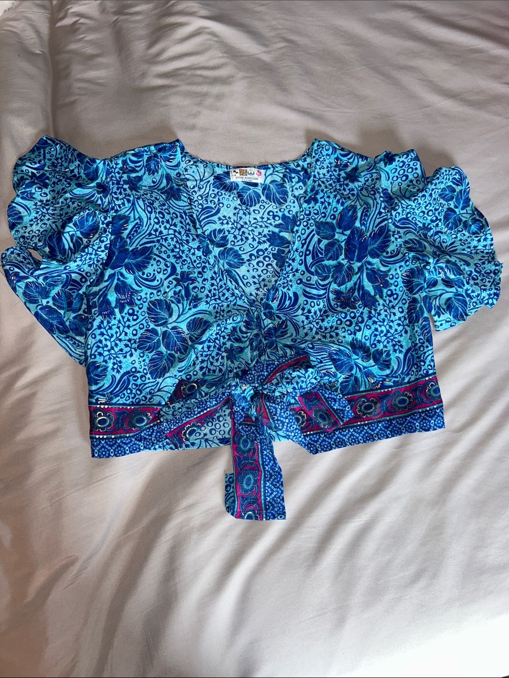 India Boutique Bohemian Crop Top with ties